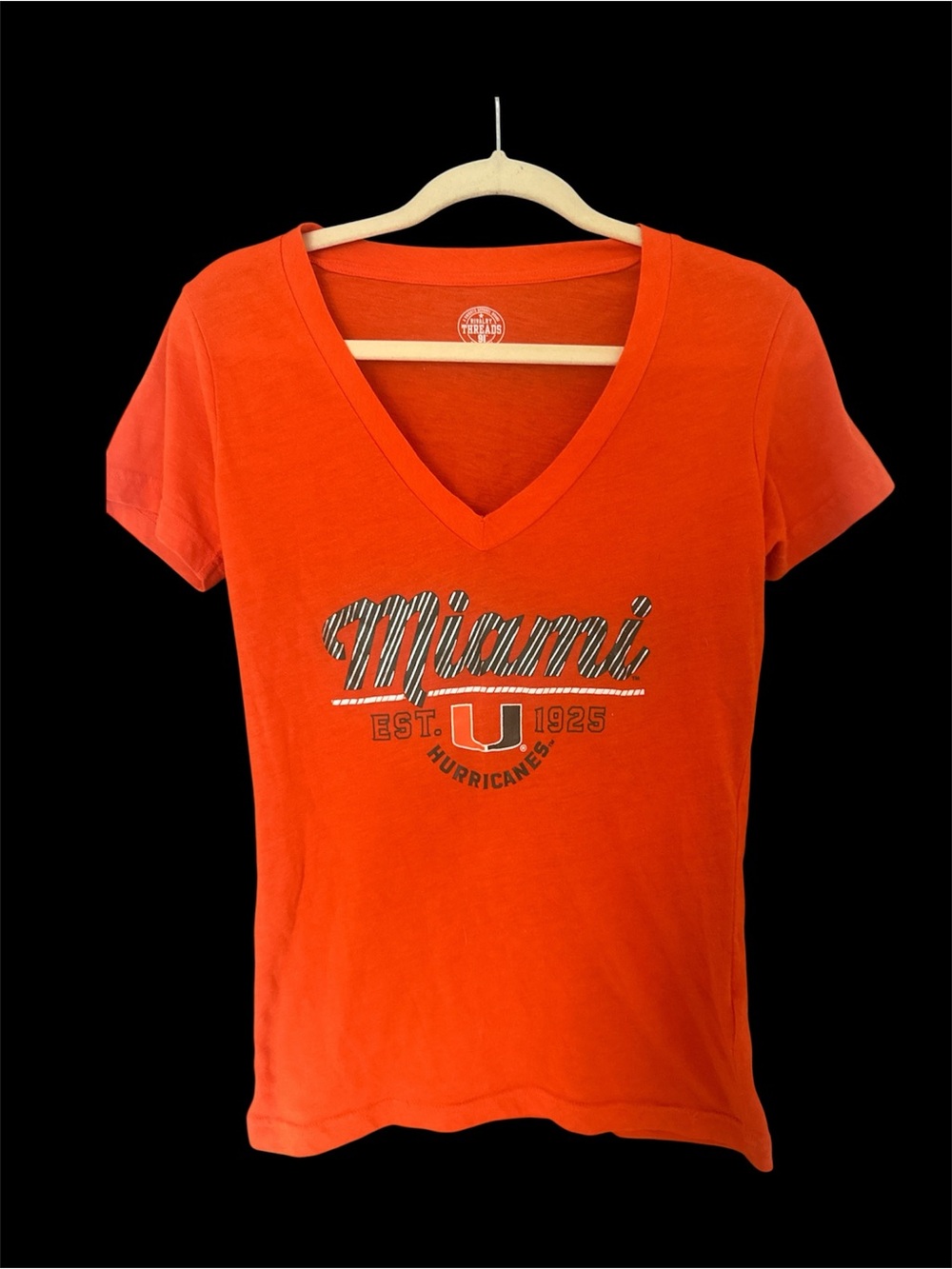 Rivalry Threads Orange V-Neck Miami Hurricanes Tee